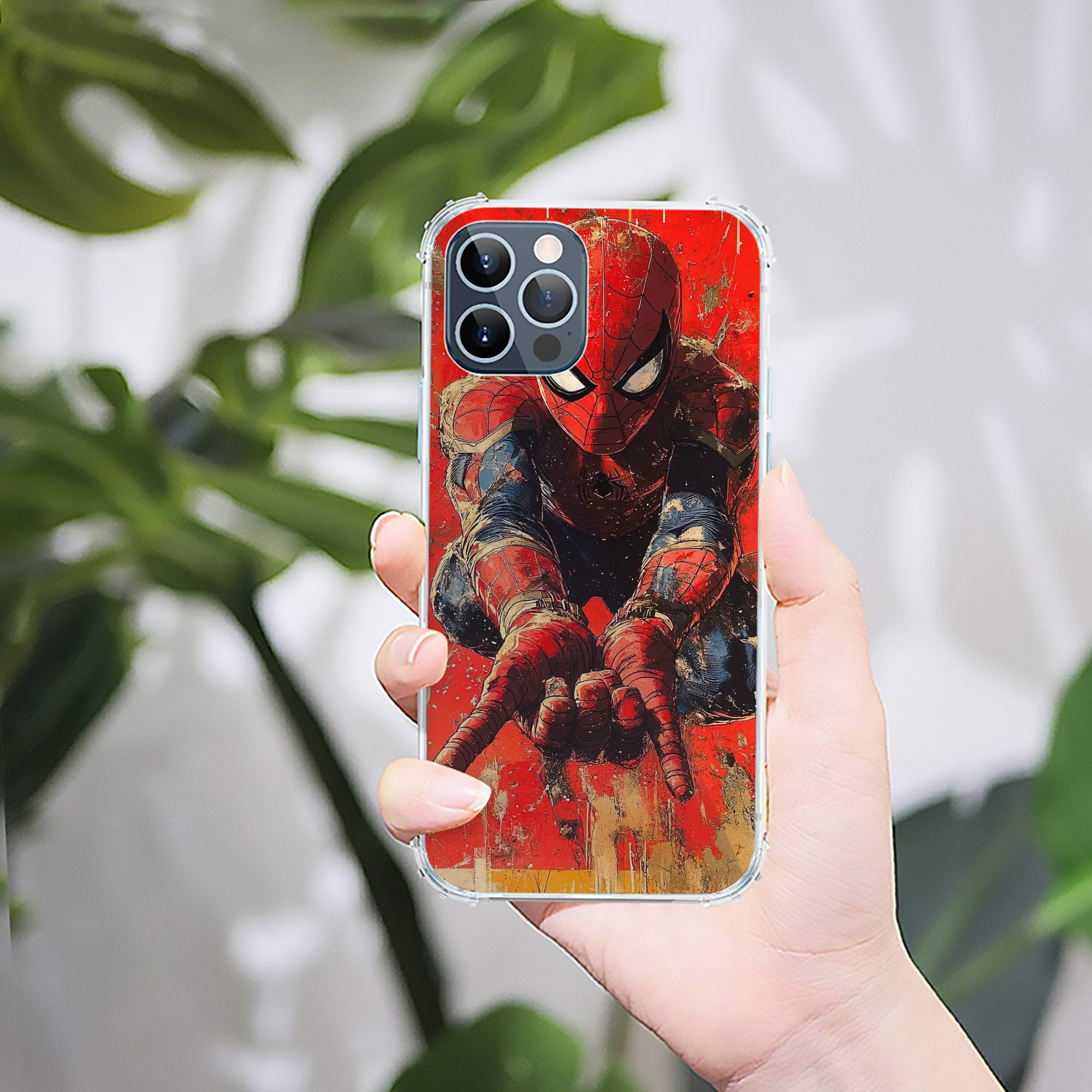（画像用） Spider Man スパイダーマン 【iPhone 12シリーズ対応】透明スマホケース（クリアソフトケース）